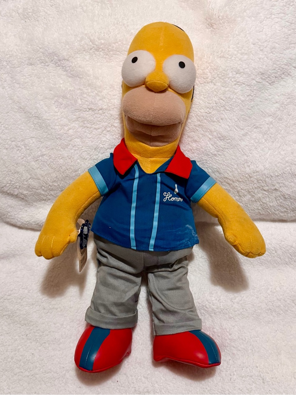 Homer Simpson Plush Bowling 🎳 doll in Yellow with Blue Shirt